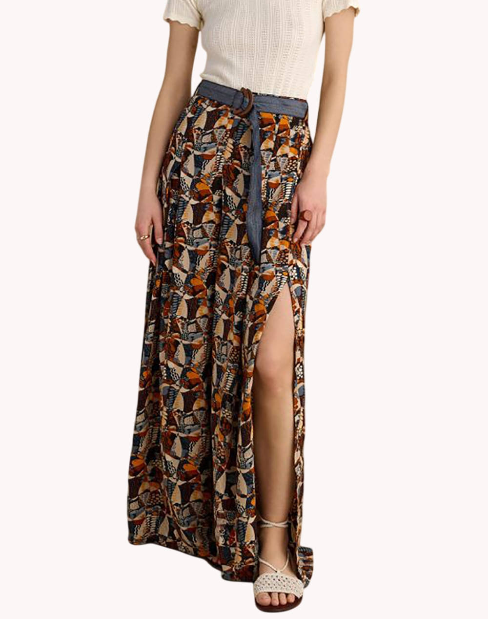 Attrattivo Pants&Belt Women Clothes Trousers Fabric Trousers Multi Viscose 9920913 Multi Female Fabric Trousers