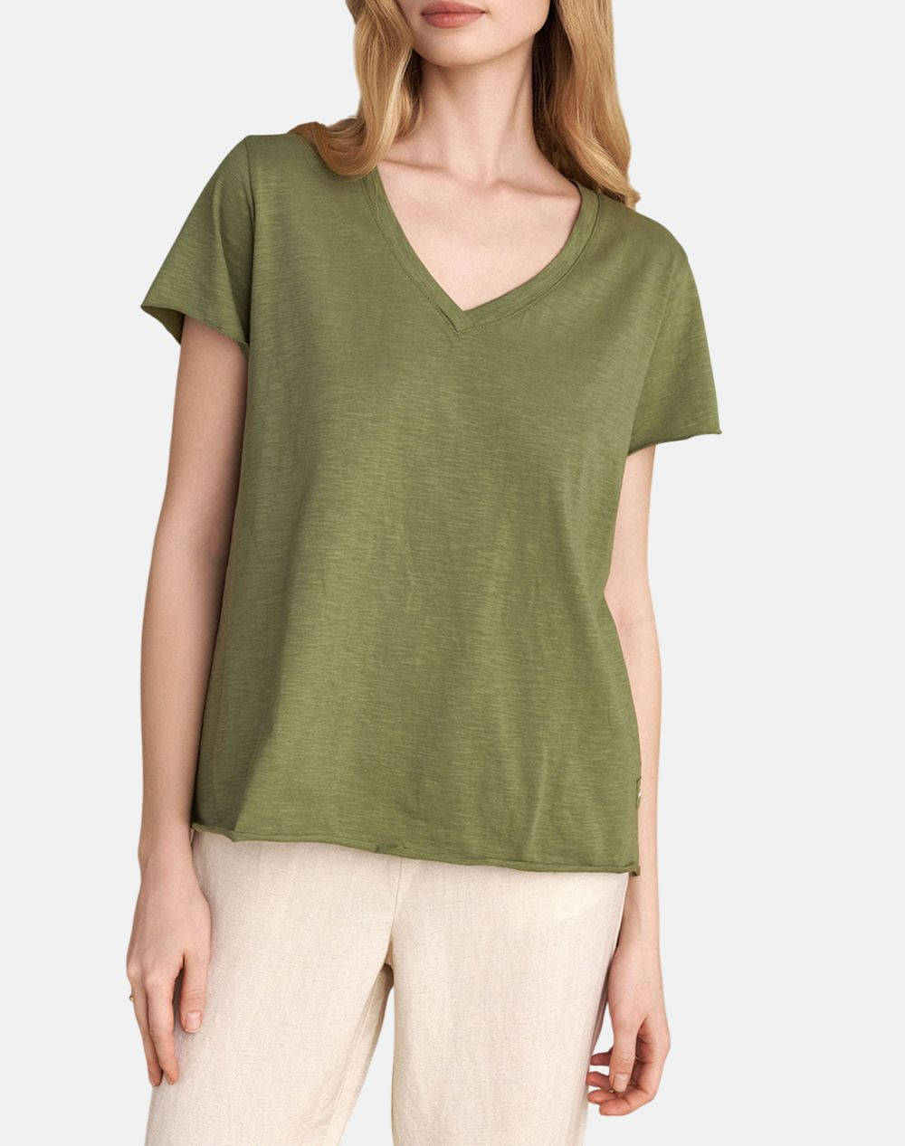 Attrattivo T Shirt Women Clothes Tops T Shirts Khaki Cotton 9904391H Xaki Female T-Shirts Khaki