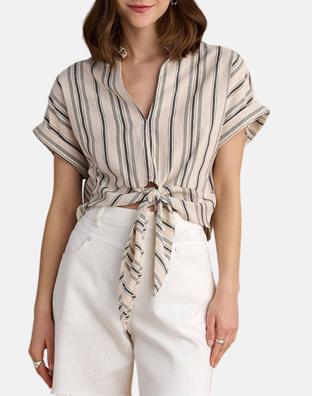 Attrattivo Top Women Clothes Tops Tops/Bodies Biege Cotton,Linen,Synthetic 9920325 Ekroy Female Tops/Bodies Biege