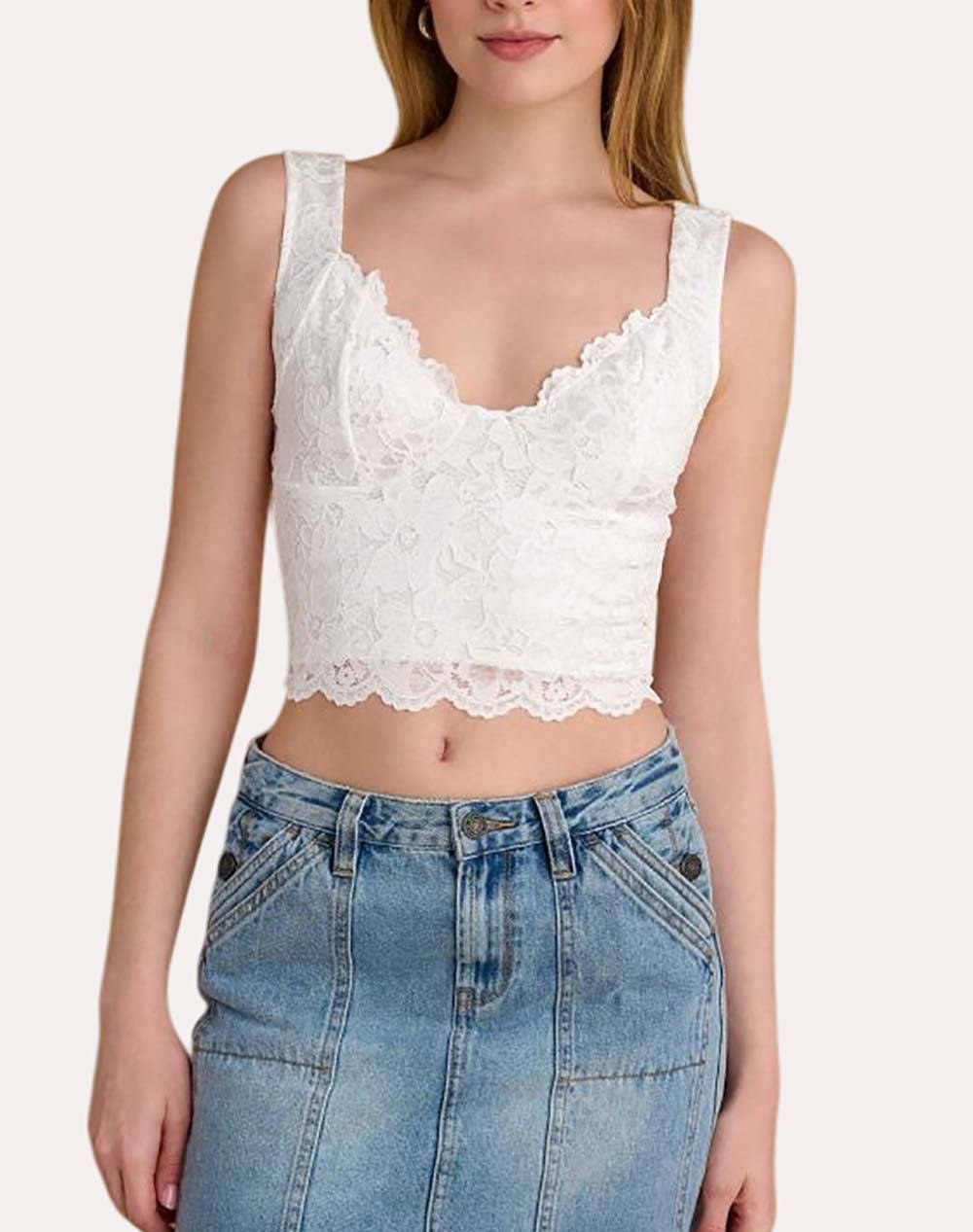 Attrattivo Crop Top Women Clothes Tops Tops/Bodies Offwhite Elastic,Synthetic 9920916 Ekroy Female Tops/Bodies