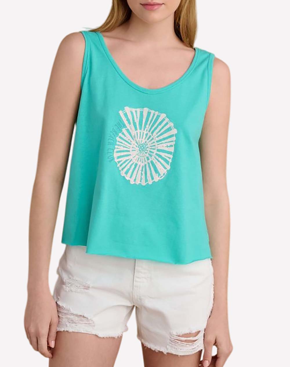 Attrattivo Shirt Women Clothes Tops T Shirts Aqua Cotton 9921293 Aqua Female T-Shirts