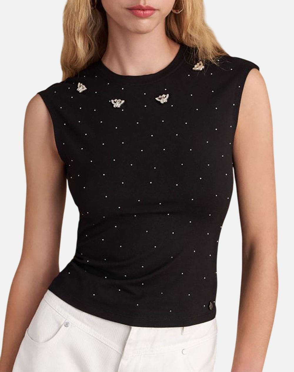 Attrattivo Blouse Women Clothes Tops T Shirts Black Cotton,Elastic,Synthetic 9920922 Mayro Female T-Shirts Black