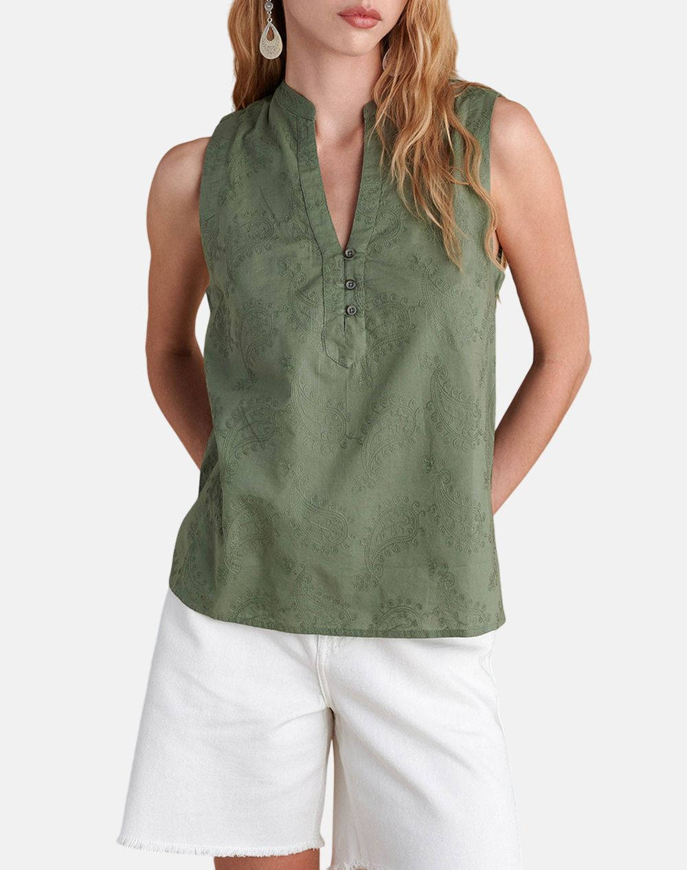 Attrattivo Top Women Clothes Tops Tops/Bodies Khaki Cotton 9921287 Lkhak Female Tops/Bodies Khaki