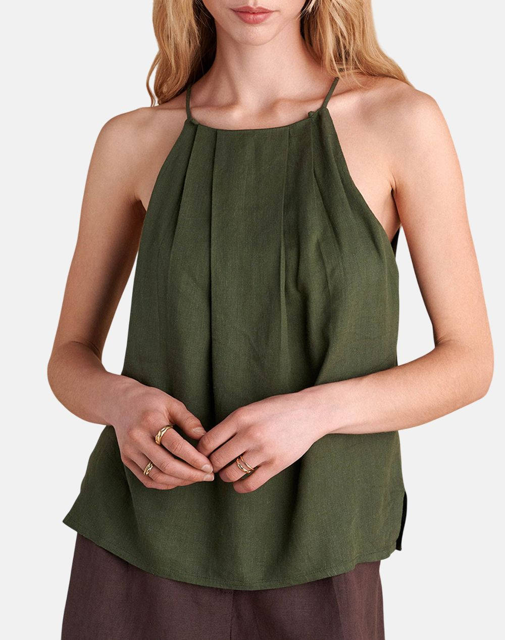 Attrattivo Top Women Clothes Tops Tops/Bodies Khaki Viscose,Linen 9921152 Xaki Female Tops/Bodies Khaki