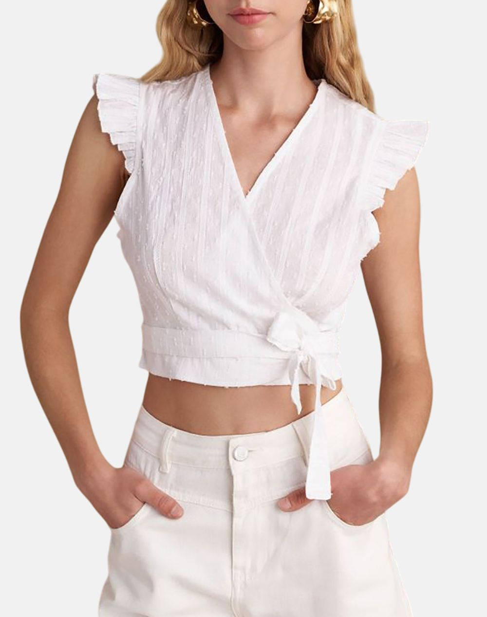 Attrattivo Top Women Clothes Tops Tops/Bodies White Cotton 9922302 Leyko Female Tops/Bodies