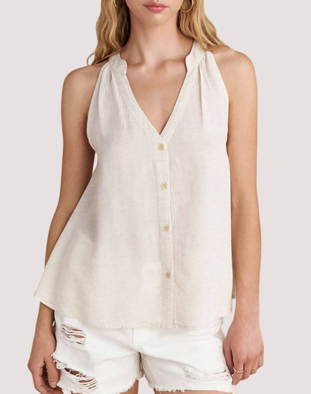 Attrattivo Top Women Clothes Tops Tops/Bodies Biege Viscose,Linen 9921286 Natur Female Tops/Bodies Biege
