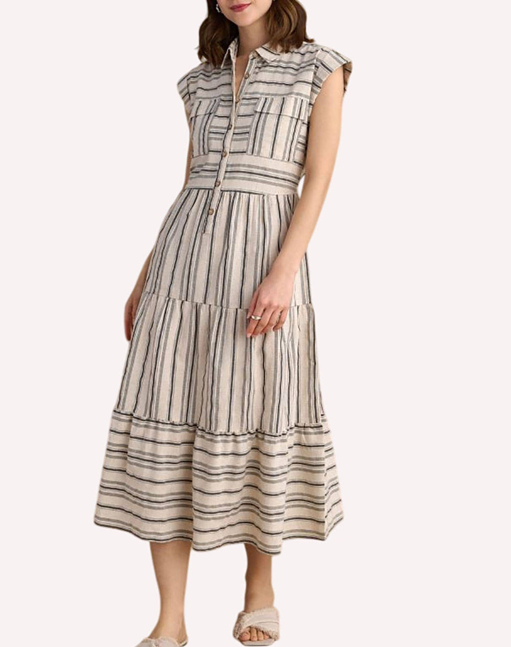 Attrattivo Dress Women Clothes Dresses Multi Cotton,Linen,Synthetic 9920319 Ekroy Female Dresses