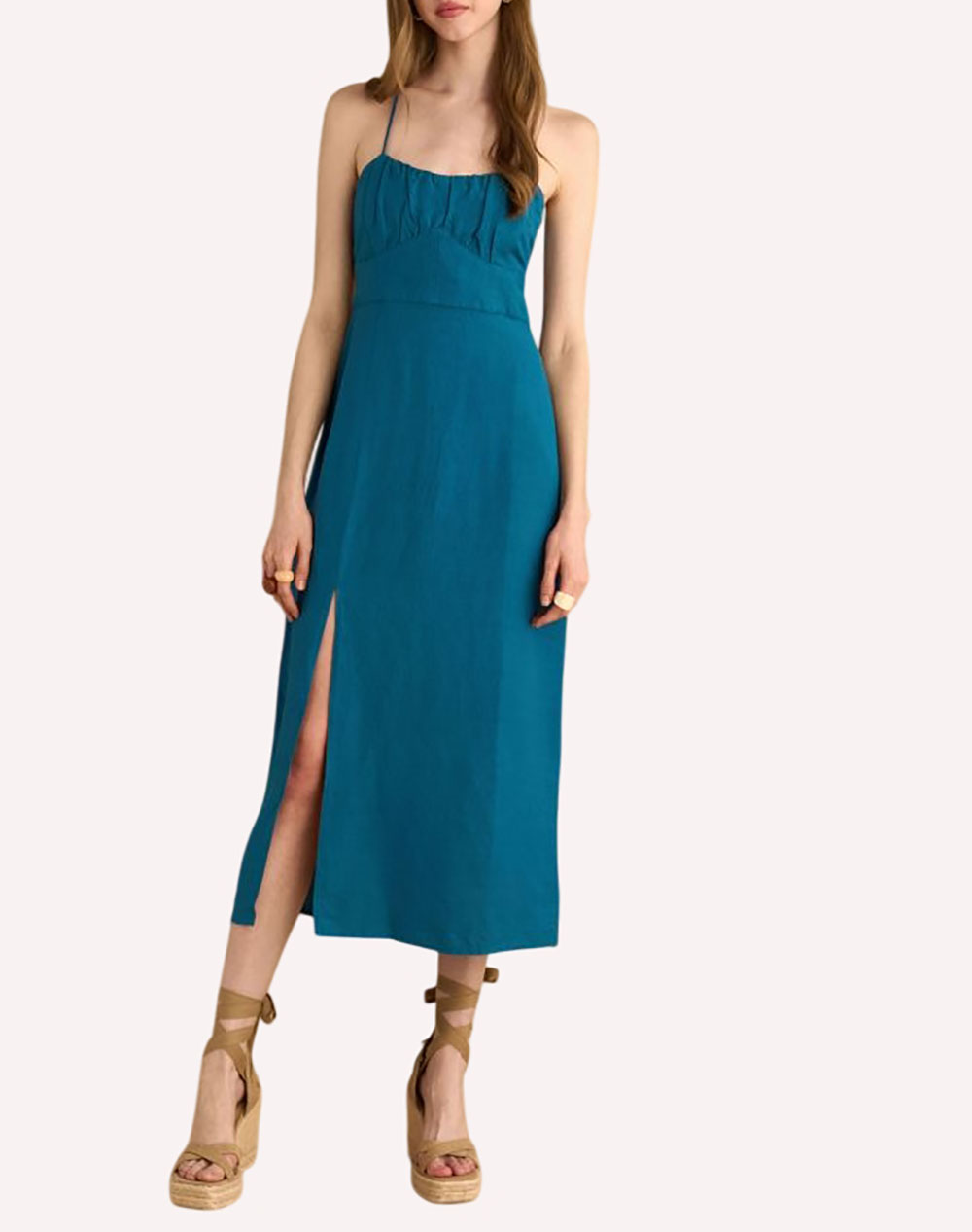 Attrattivo Dress Women Clothes Dresses Petrol Viscose,Linen 9920945 Petro Female Dresses