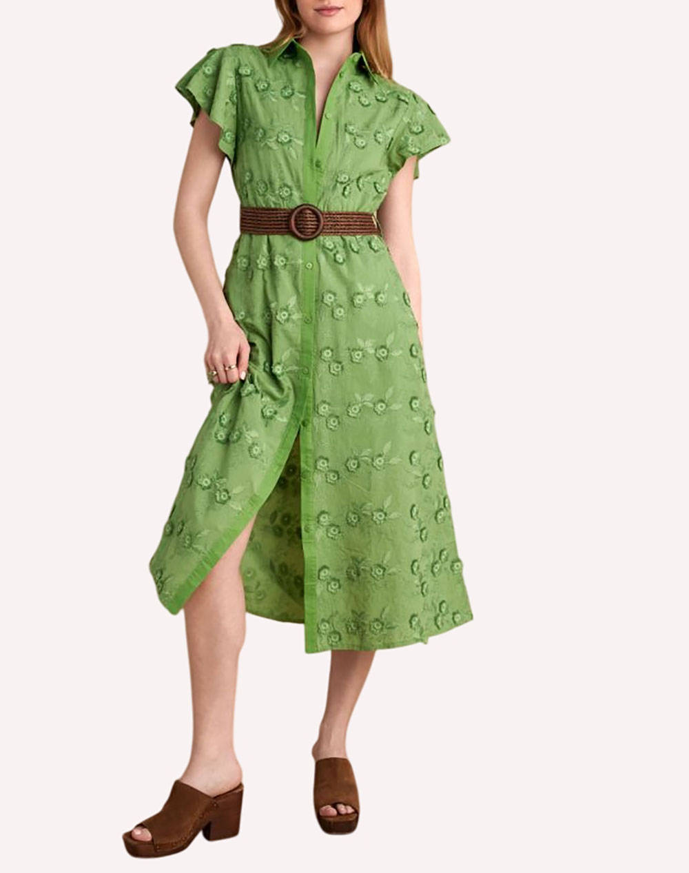 Attrattivo Dress Women Clothes Dresses Green Cotton 9920382 Prasi Female Dresses Green