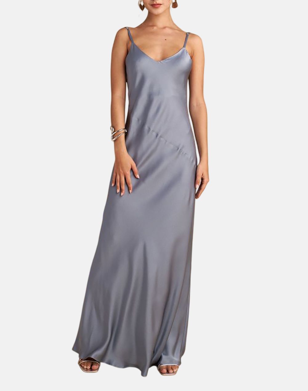 Attrattivo Dress Women Clothes Dresses Metallicsilver Synthetic 92270776 Silve Female Dresses