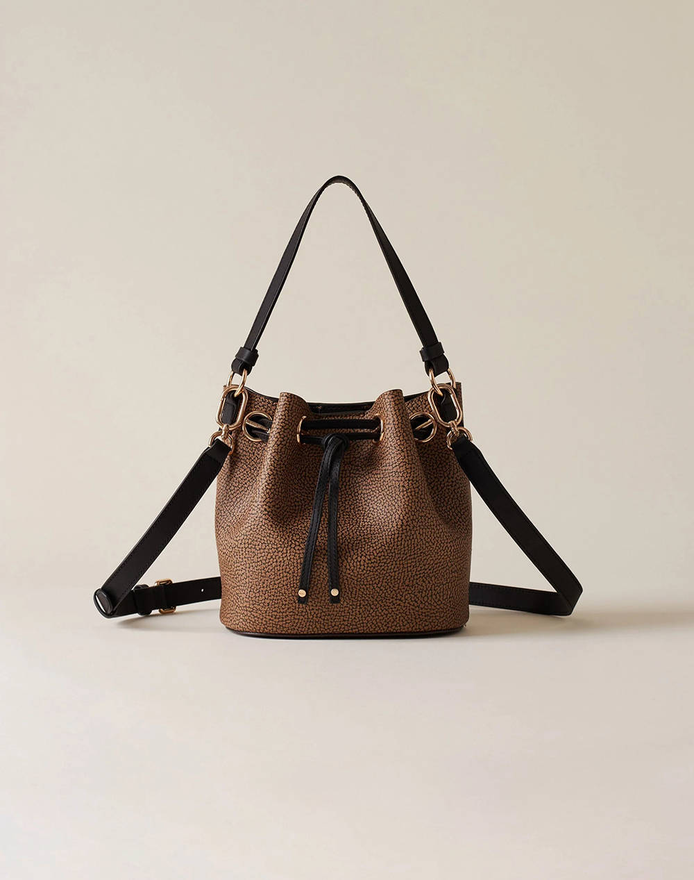 Borbonese Bucket Bag (Dimensions: 20 X 21 X 13 Cm) Women Accessories Bags Brown Synthetic P2591010057 0022 311 Female Bags Brown