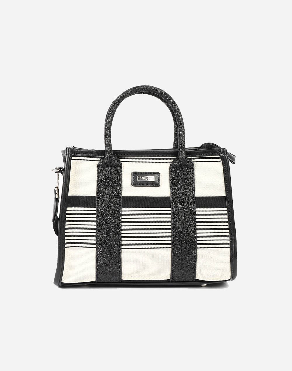 Les Tropeziennes Nal Tz 03 White/Black Striped Fabric Handbag Women Accessories Bags Multi Fabric 200009449056 056 Female Bags