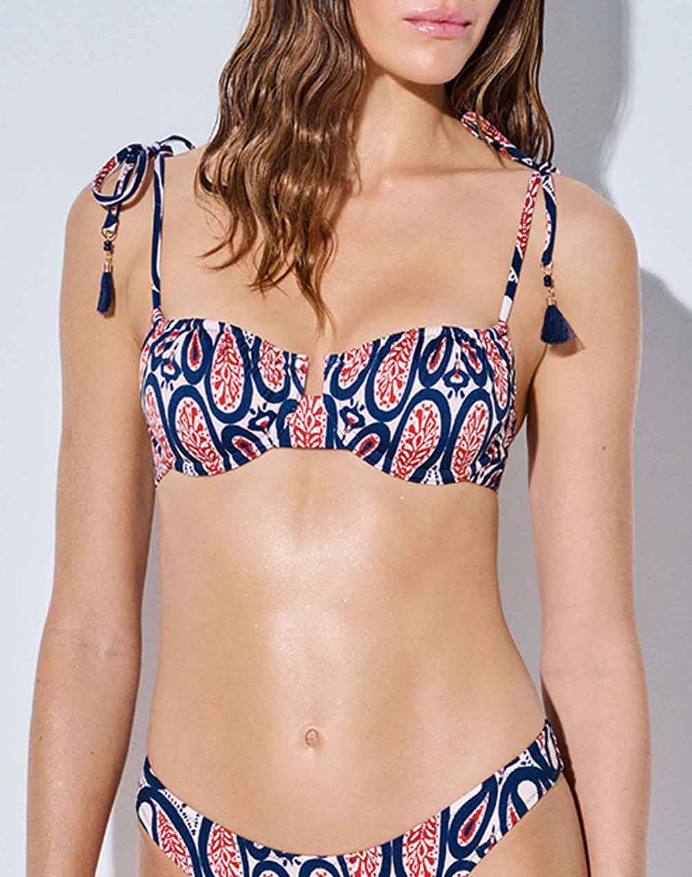 Lida Wired Bra Cup C Women Clothes Swimwear Bikini Top Multi Elastic,Synthetic 9 2381 One Color Female Bikini Top