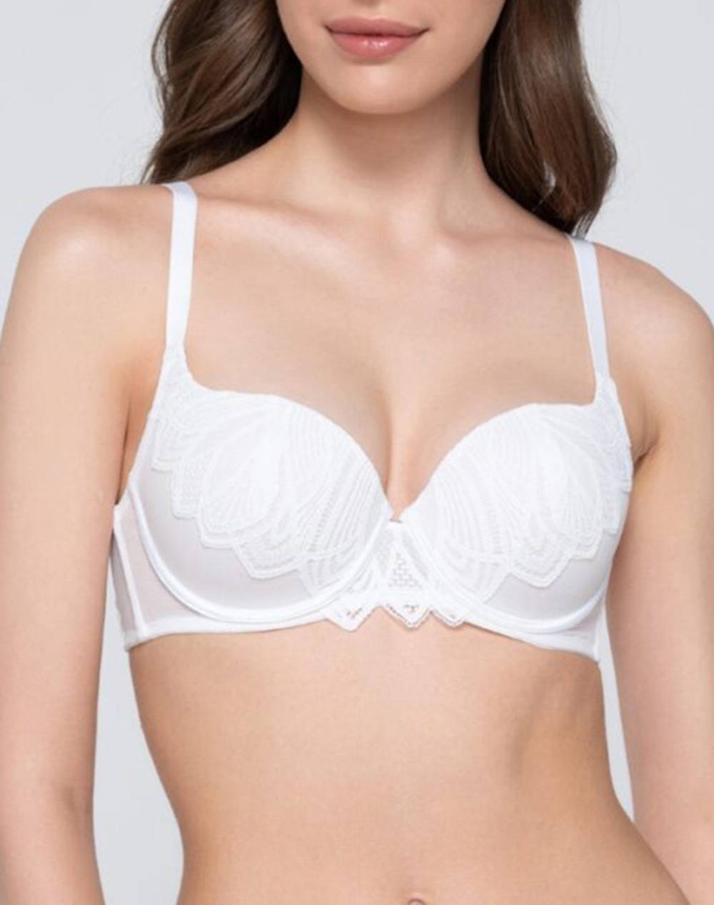 Luna Sylvie Molded Balconette Women Underwear Bras White Elastic,Synthetic 16703 1 Female Bras