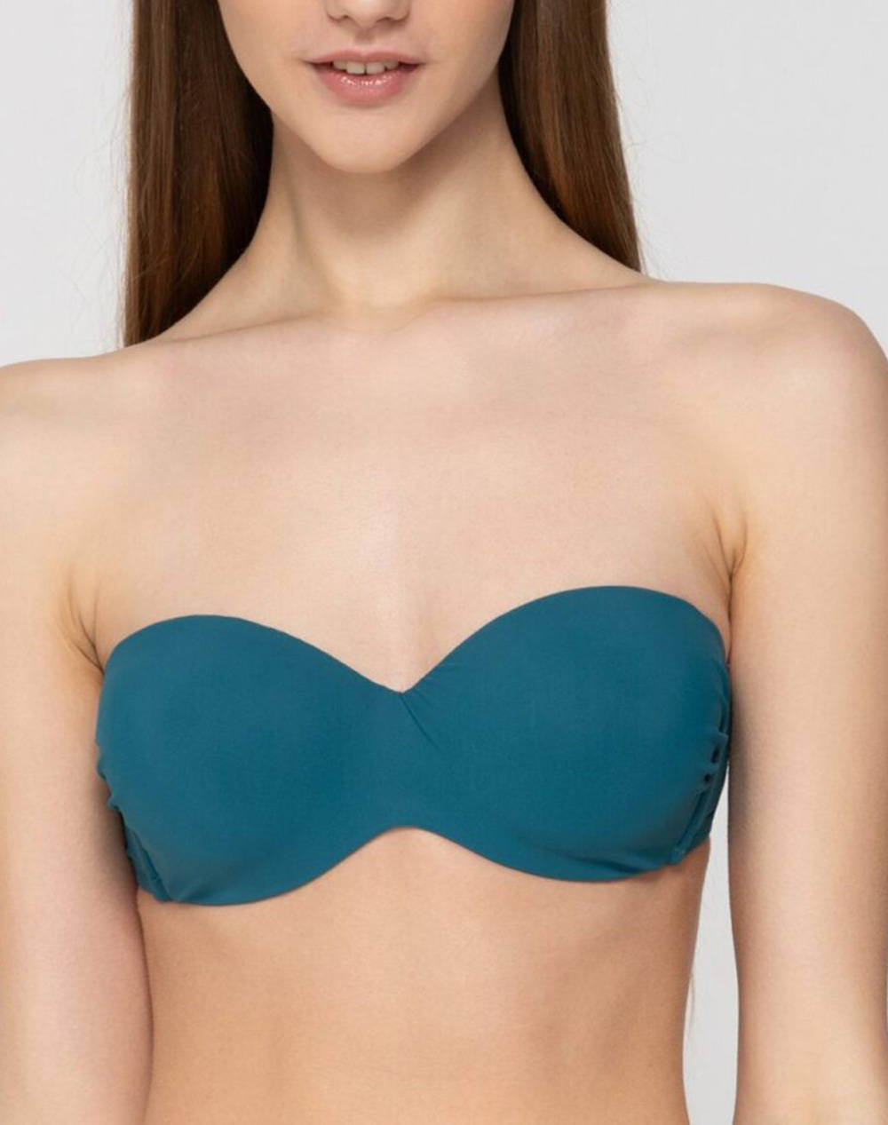 Luna Blue Sense Strapless With Molded Cup Women Clothes Swimwear Bikini Top Petrol Elastic,Synthetic 92053 61 Female Bikini Top