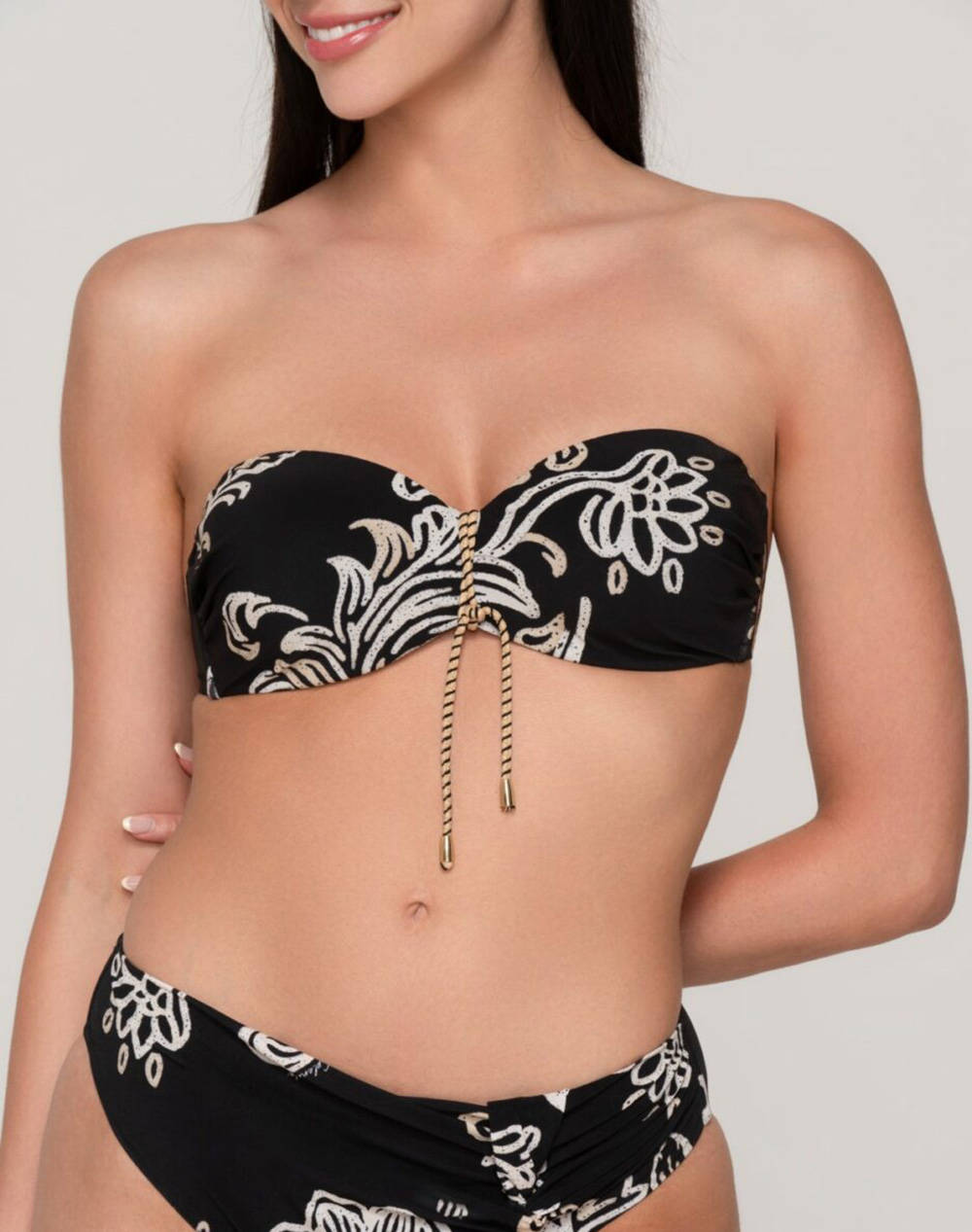 Luna Orient Strapless With Molded Cup Women Clothes Swimwear Bikini Top Black Elastic,Synthetic 94410 2 Female Bikini Top Black