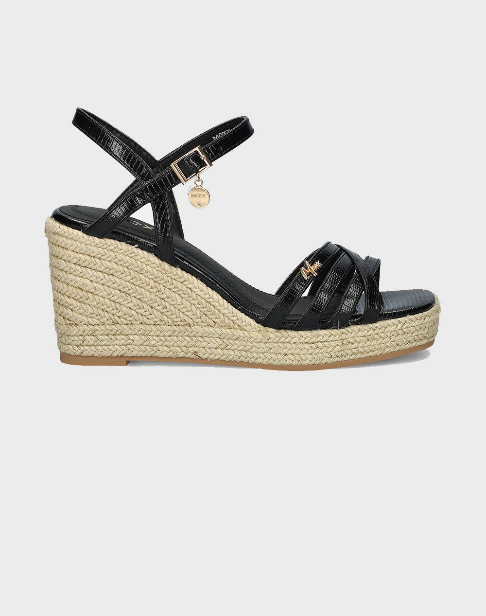 Mexx Noemi Pakina Heeled Sandal (Heel Height: 8Cm.) Women Footwear Espadrilles/Sandals Black Synthetic Mi001600751W 1000 Female Espadrilles/Sandals