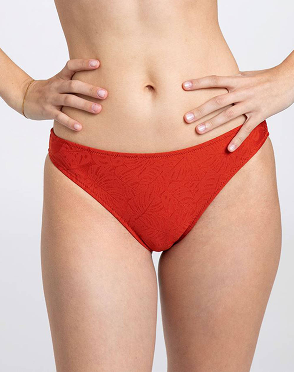 Pretty Me Zenovia High Leg Brief Women Clothes Swimwear Bikini Bottom Orangered Elastic,Synthetic Pms2539B Summer Sequoia Female Bikini Bottom