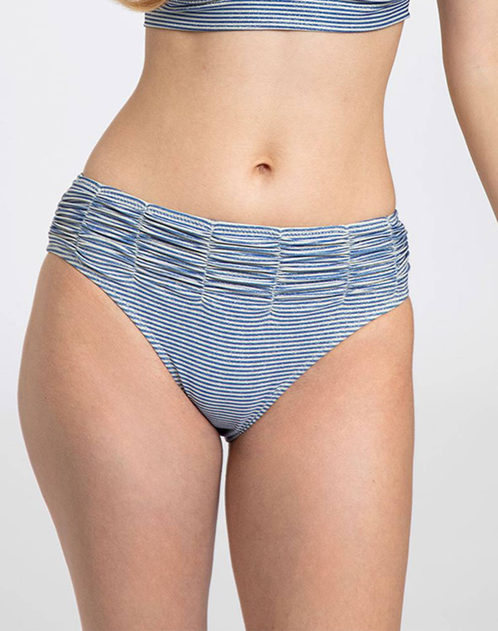 Pretty Me Penelope Brief Women Clothes Swimwear Bikini Bottom Navyblue Elastic,Synthetic Pms254B Marine Stripes Female Bikini Bottom Blue