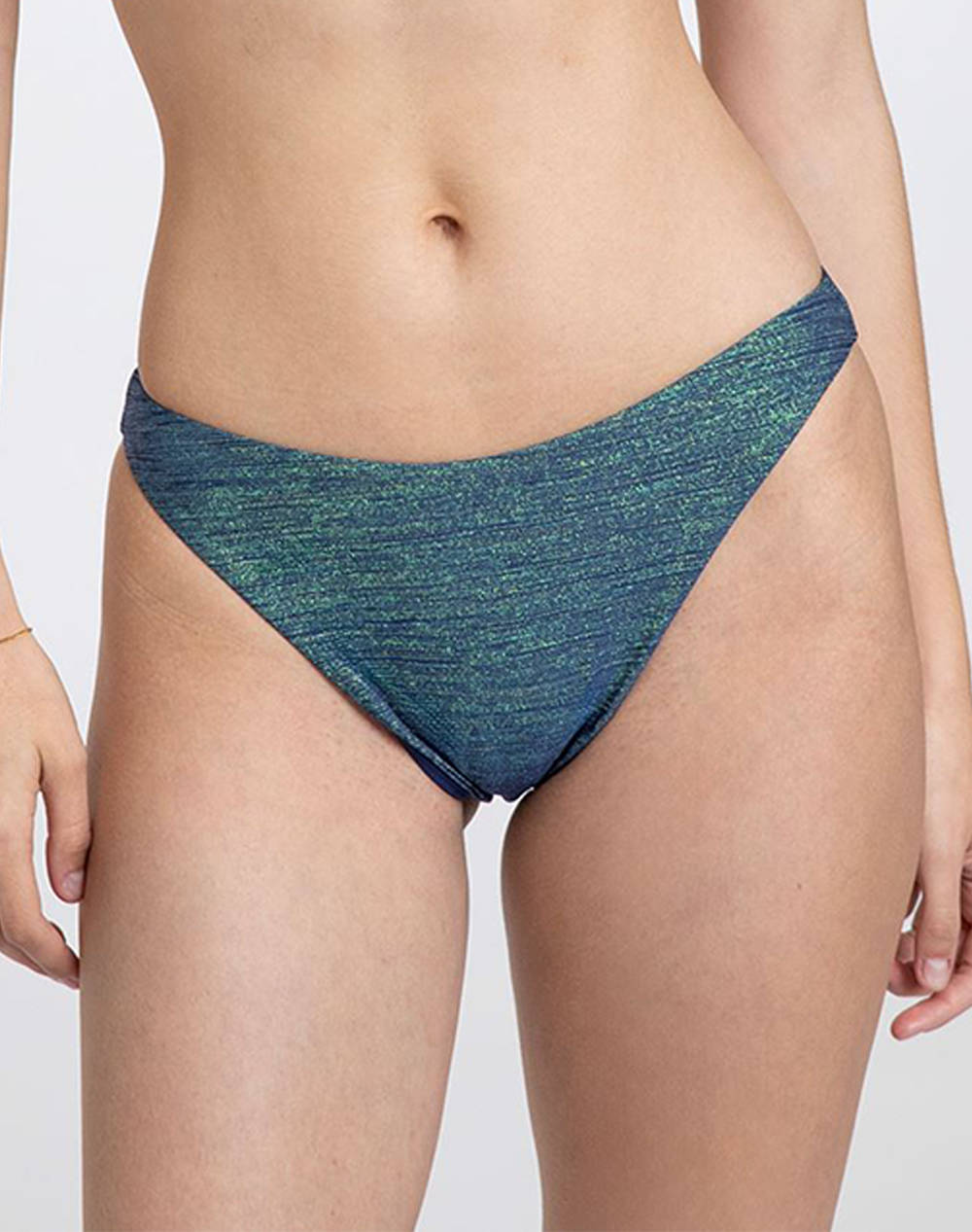 Pretty Me Althaia High Leg Brief Women Clothes Swimwear Bikini Bottom Turquoise Elastic,Synthetic Pms2350B Turquoise Lurex Female Bikini Bottom