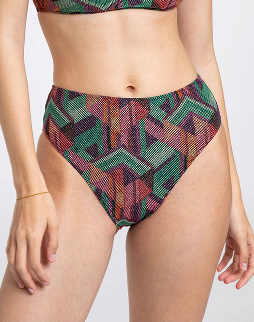 Pretty Me Cassandra High Leg High Waist Brief Women Clothes Swimwear Bikini Bottom Mixed Elastic,Synthetic Pms2557B Lumiere Gem Female Bikini Bottom