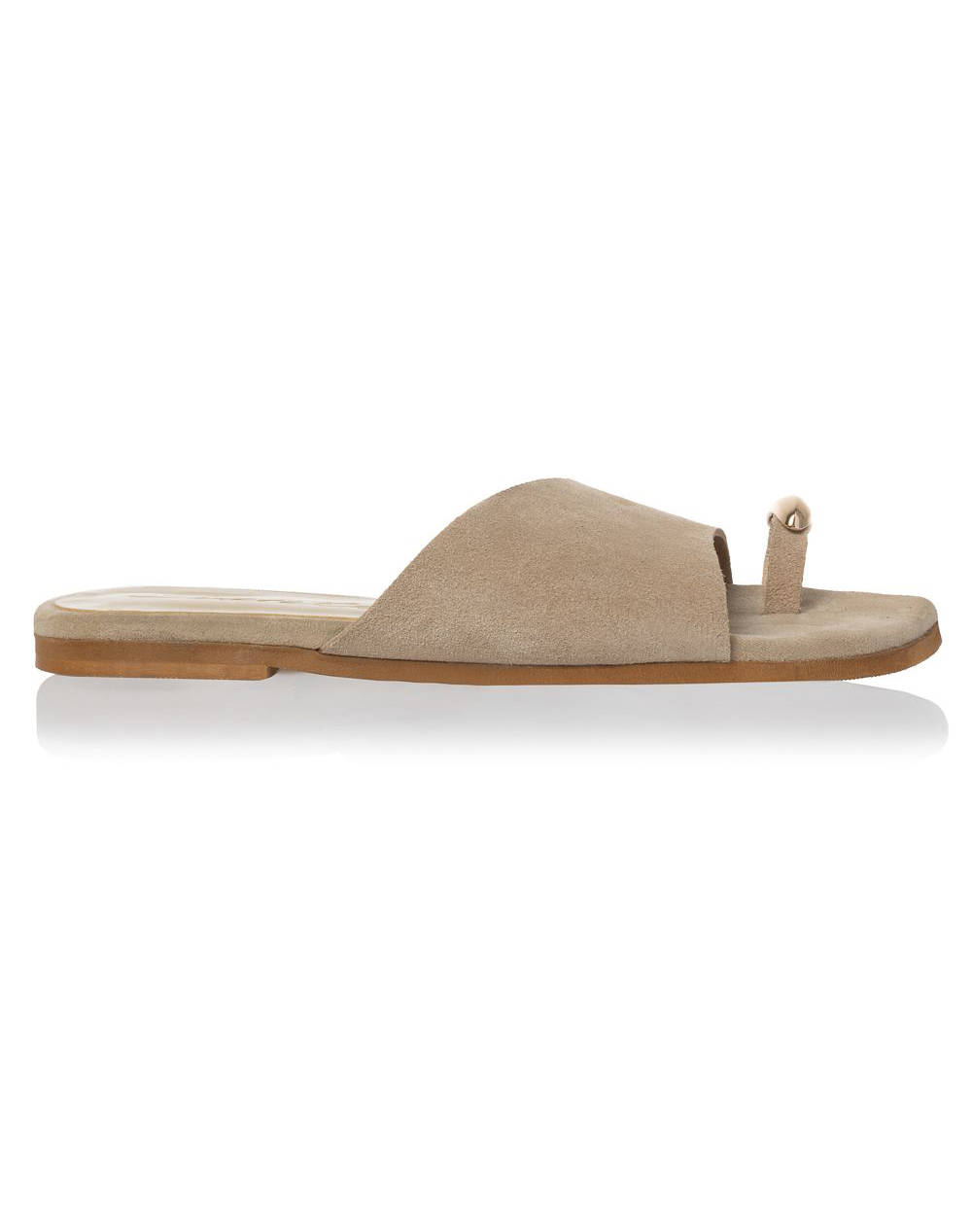Sante Des.25 417 Sante Flat Suede Leather Decor. Women Footwear Sandals Biege Leather 25 417 63 Female Sandals Biege