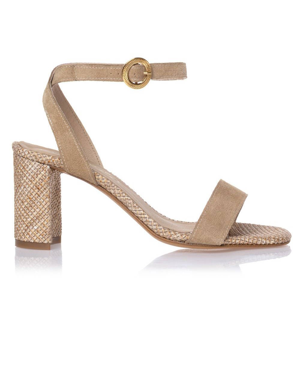 Sante Des.25 227 Sante Sandal Returned Suede Straw Sole Heel Women Footwear Sandals Biege Leather 25 227 63 Female Sandals Biege