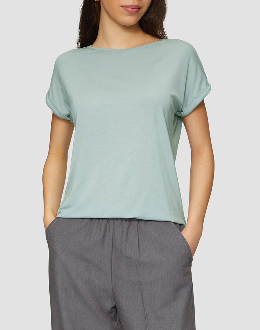 S.Oliver Shirt Women Clothes Tops T Shirts Mintgreen Elastic,Synthetic 2165942 7217 Female T-Shirts Green