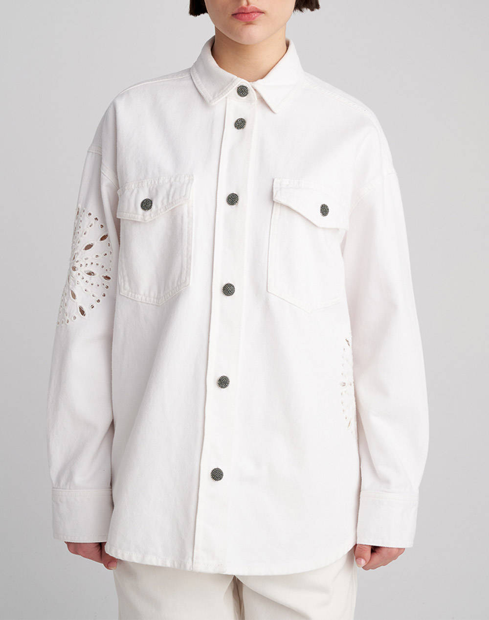 Staff About Eliza Wmn Over Jacket Women Clothes Outerwear Outerwear Jackets White Cotton 5 927.000.Kip.053 .00 Female Jackets