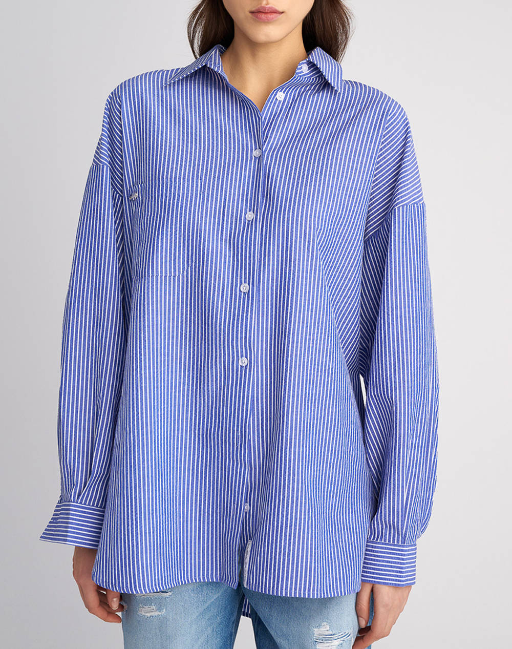 Staff Lora Long Sleeve Shirt Women Clothes Shirts Blue Elastic,Synthetic 62 004.053 Ν0000 Female Shirts Blue