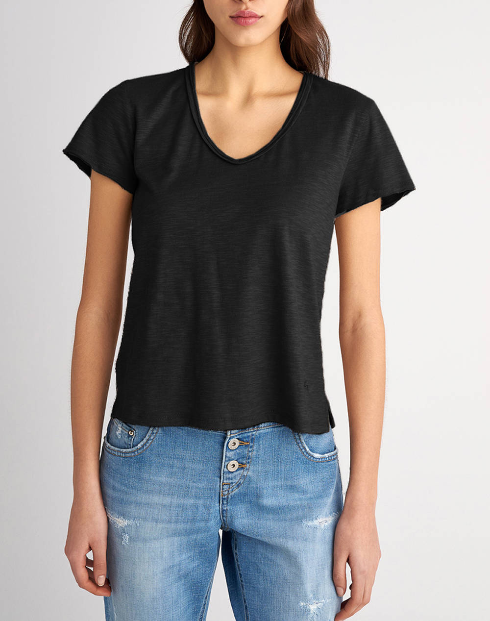 Staff Donna T Shirt Short Sleeve Women Clothes Tops T Shirts Black Cotton 63 001.053 Ν0090 Female T-Shirts Black