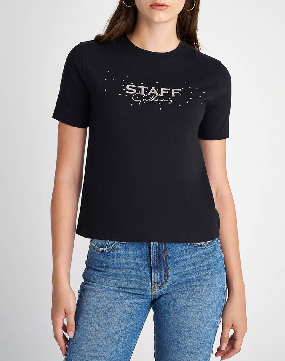 Staff Malba T Shirt Short Sleeve Women Clothes Tops T Shirts Black Cotton 63 002.053 Ν0090 Female T-Shirts Black
