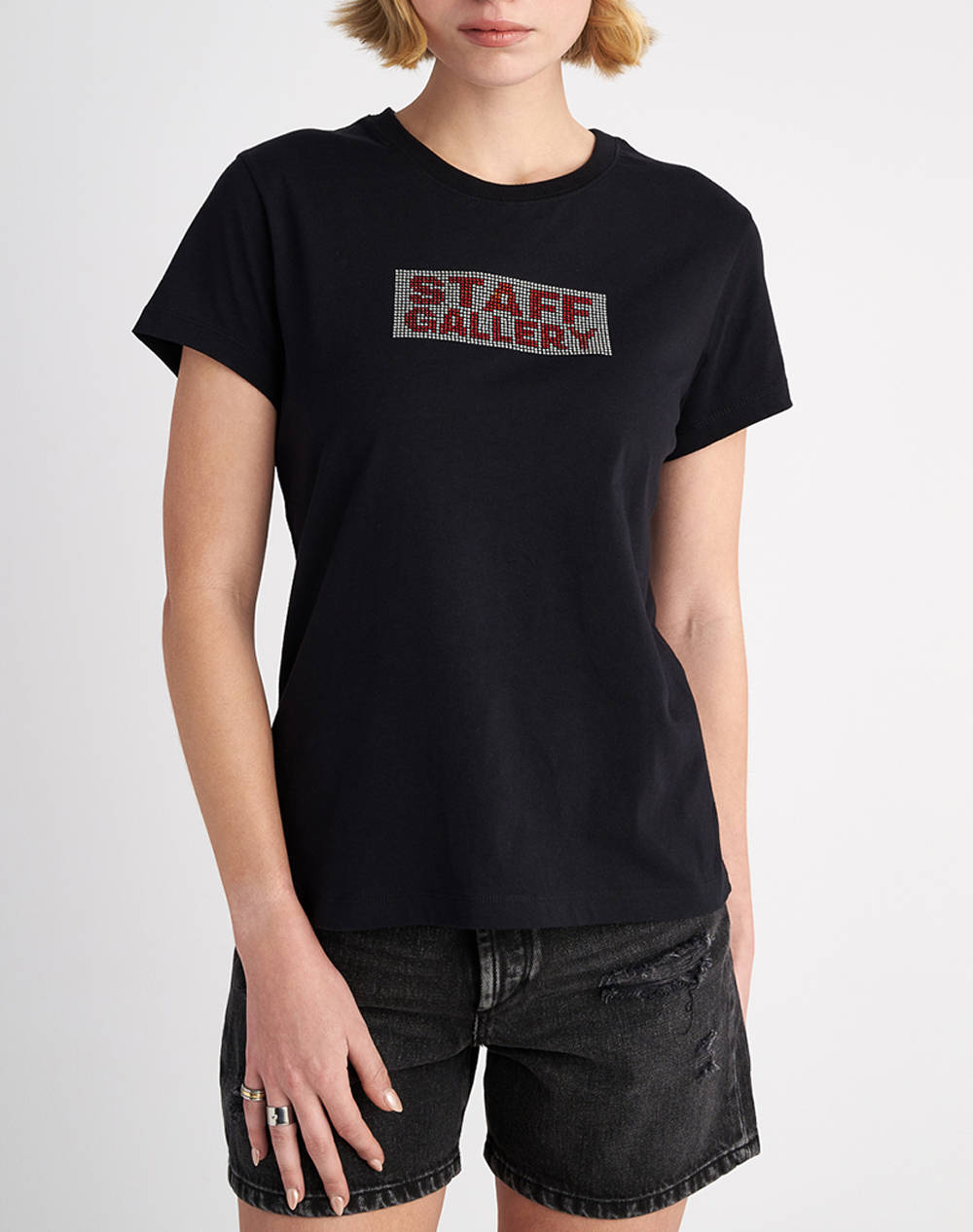 Staff Molly T Shirt Short Sleeve Women Clothes Tops T Shirts Black Cotton 63 003.053 Ν0090 Female T-Shirts Black