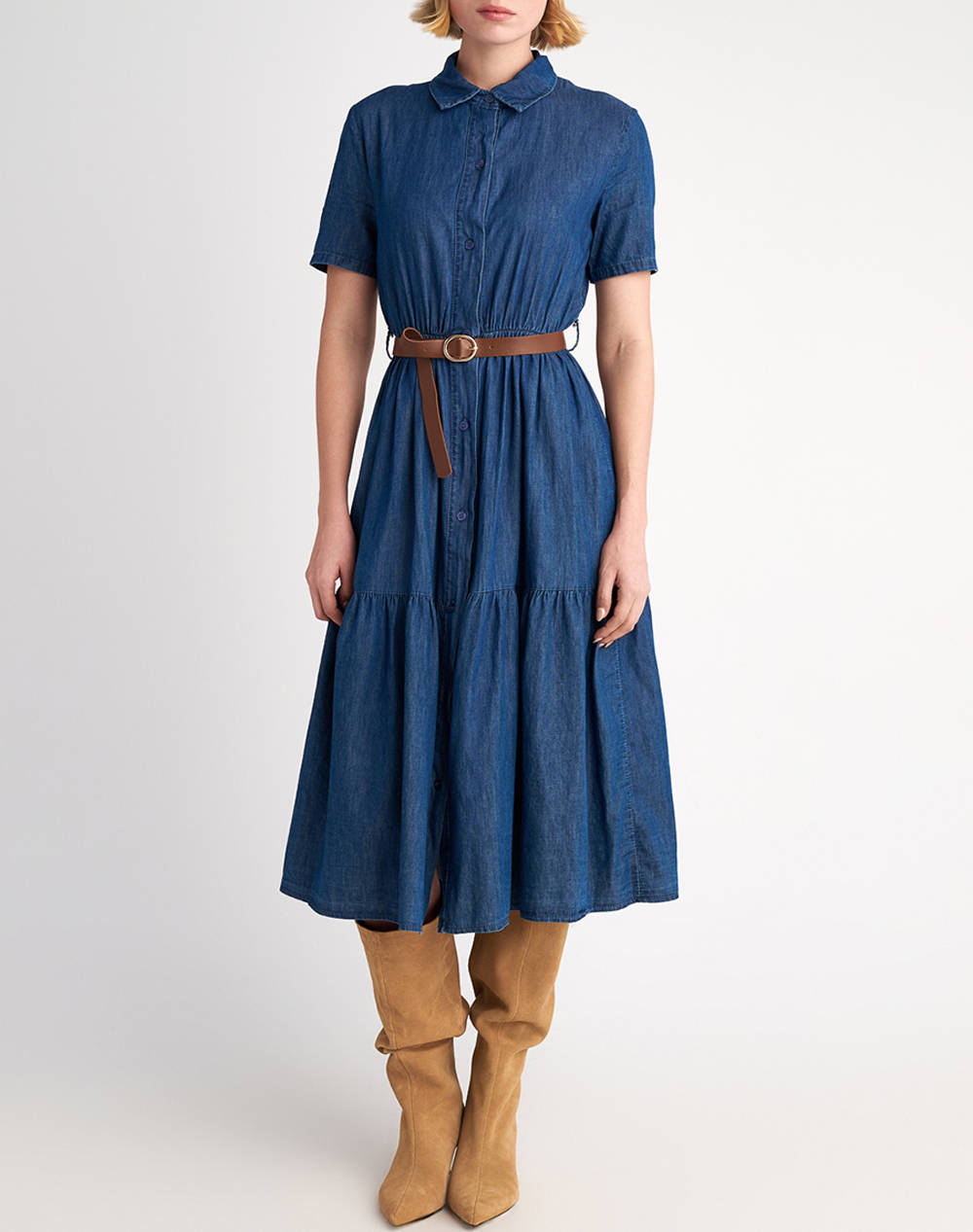 Staff Zeta Denim Tencel Dress 97%Cotton/3%Elastane Women Clothes Dresses Denimblue Cotton,Elastic 67 004.053 Ν0000 Female Dresses Blue