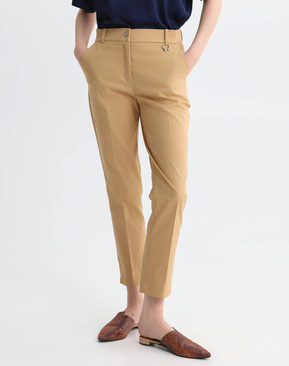 Bill Cost Greek Tailored Pants Women Clothes Trousers Chinos Biege Cotton,Elastic 10 060796 0 Μπεζ Female Chinos Biege