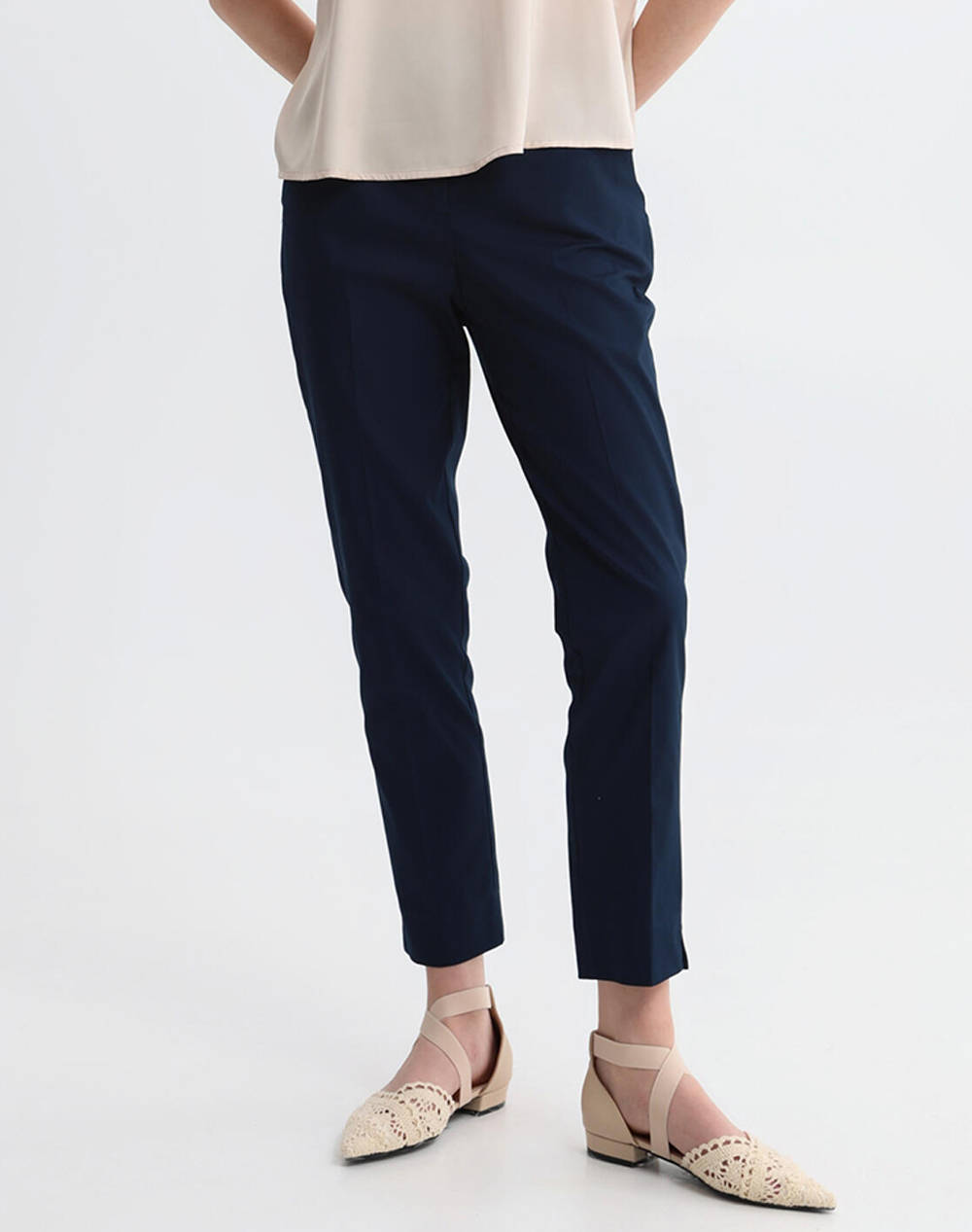 Bill Cost Greek Tailored Pants Women Clothes Trousers Chinos Navyblue Cotton,Elastic 10 060796 0 Μπλε Female Chinos Blue