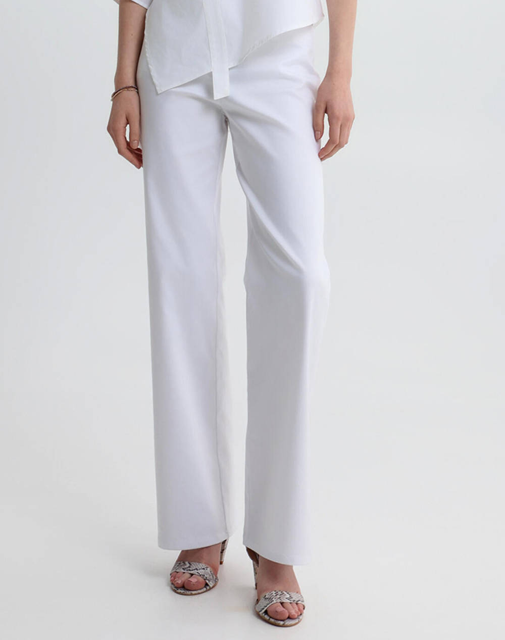 Bill Cost Greek Tailored Pants Women Clothes Trousers Chinos White Cotton,Elastic,Synthetic 10 060802 0 Λευκο Female Chinos