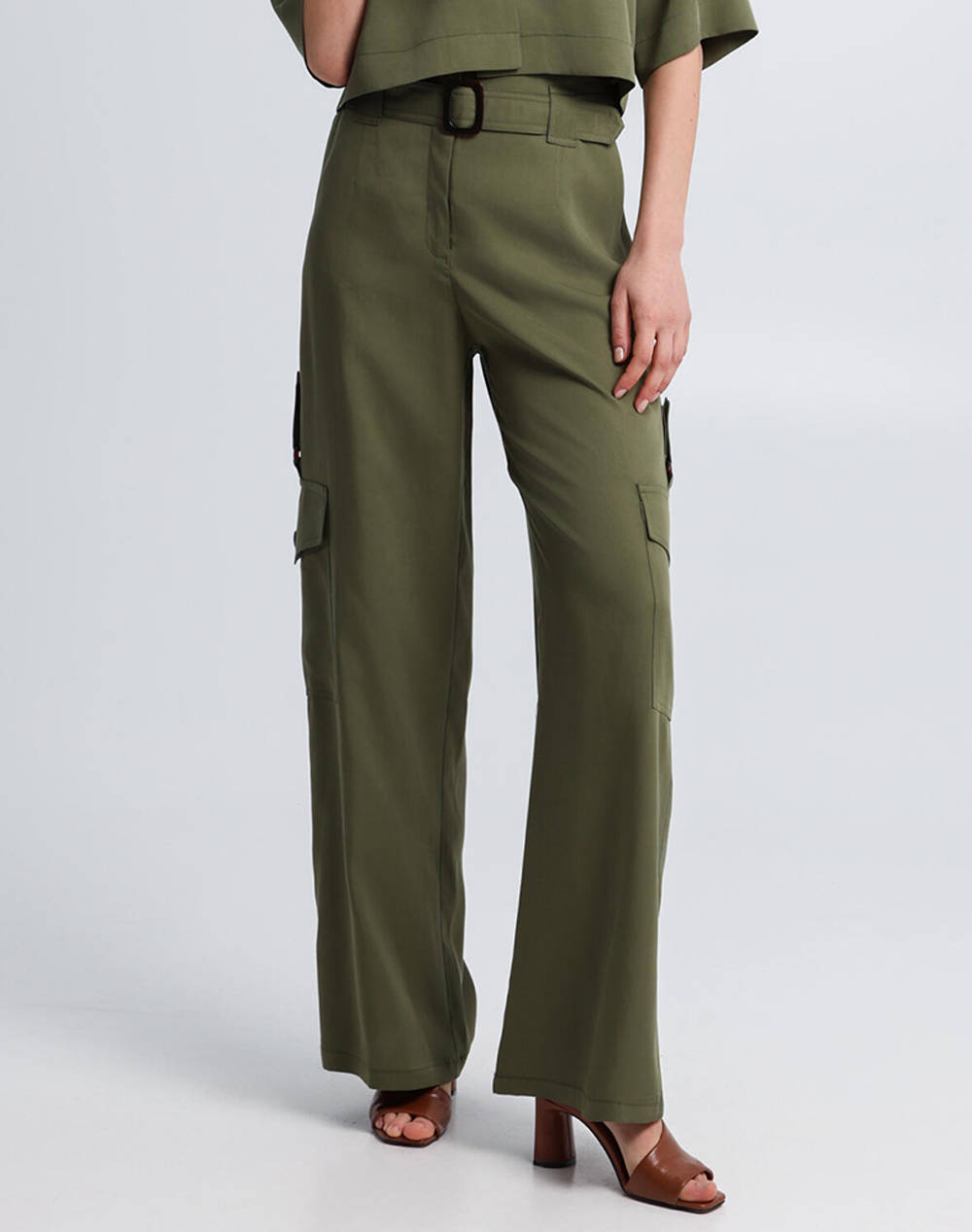Bill Cost Pants Women Clothes Trousers Jeans/5P/Cargo Olive Linen,Synthetic 10 250042 0 Λαδι Female Jeans/5P/Cargo