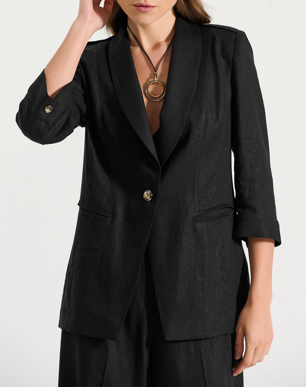 Bill Cost Jacket Women Clothes Outerwear Blazers Black Linen,Synthetic 10 280517 0 Μαύρο Female Blazers Black