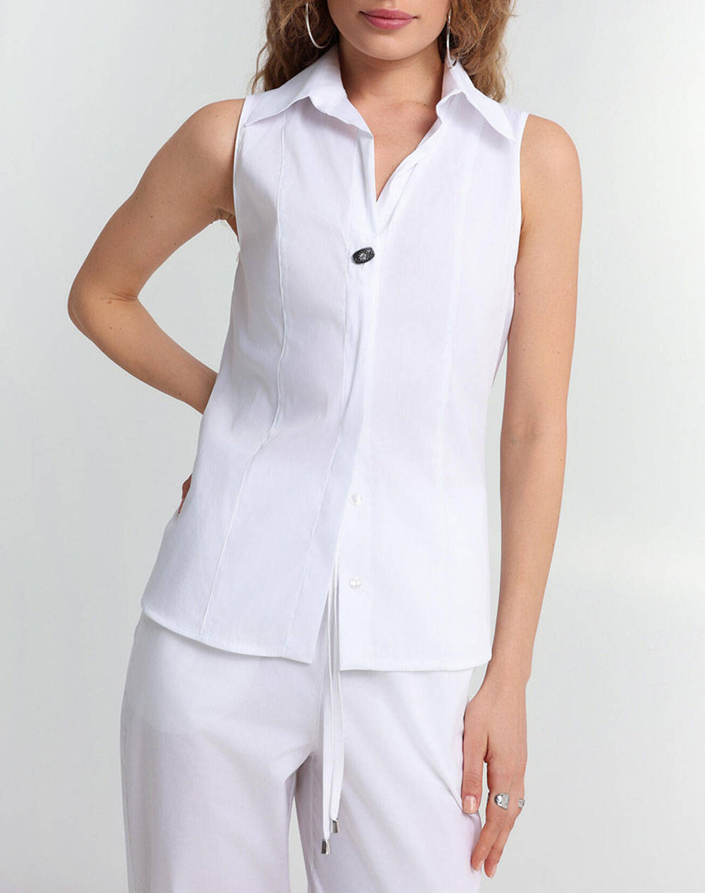 Bill Cost Greek Tailored Shirt Women Clothes Shirts White Cotton,Elastic,Synthetic 10 180303 0 Λευκο Female Shirts