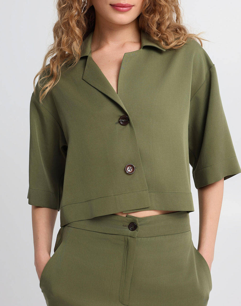 Bill Cost Shirt Women Clothes Shirts Olive Linen,Synthetic 10 250043 0 Λαδι Female Shirts