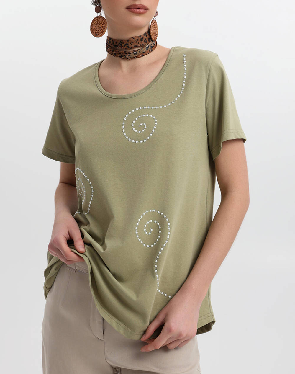Bill Cost Blouse Women Clothes Tops Tops/Bodies Olive Cotton 10 120675 0 Λαδι Female Tops/Bodies
