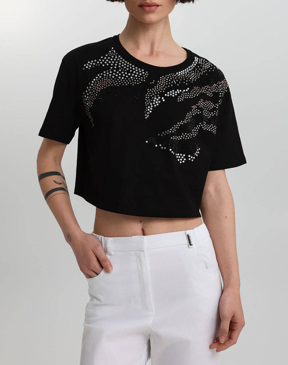 Bill Cost Greek Tailored T Shirt Women Clothes Tops T Shirts Black Cotton 10 120678 0 Μαύρο Female T-Shirts Black