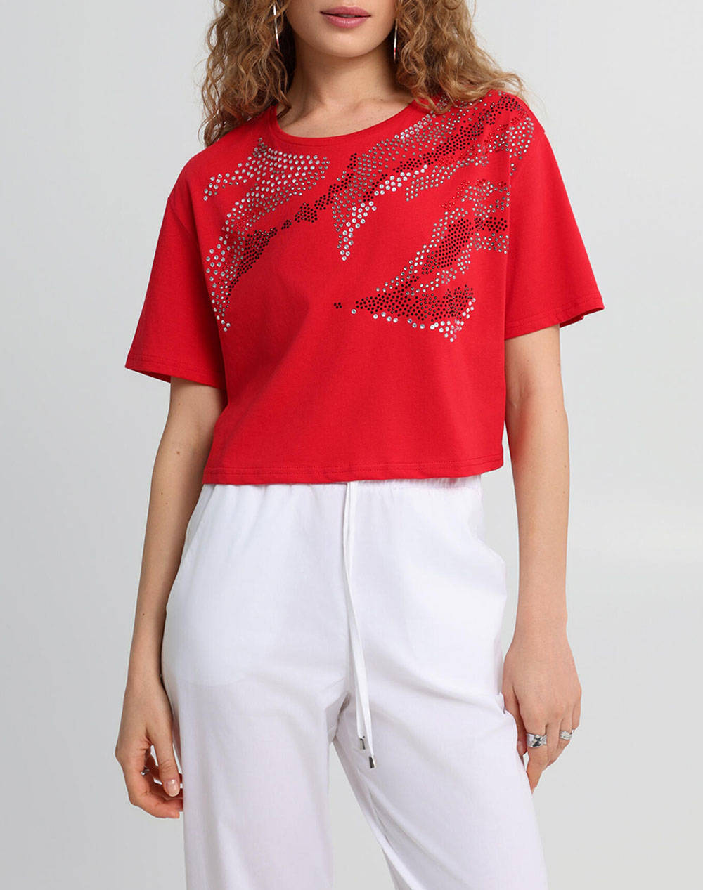 Bill Cost Greek Tailored T Shirt Women Clothes Tops T Shirts Red Cotton 10 120678 0 Κοκκινο Female T-Shirts
