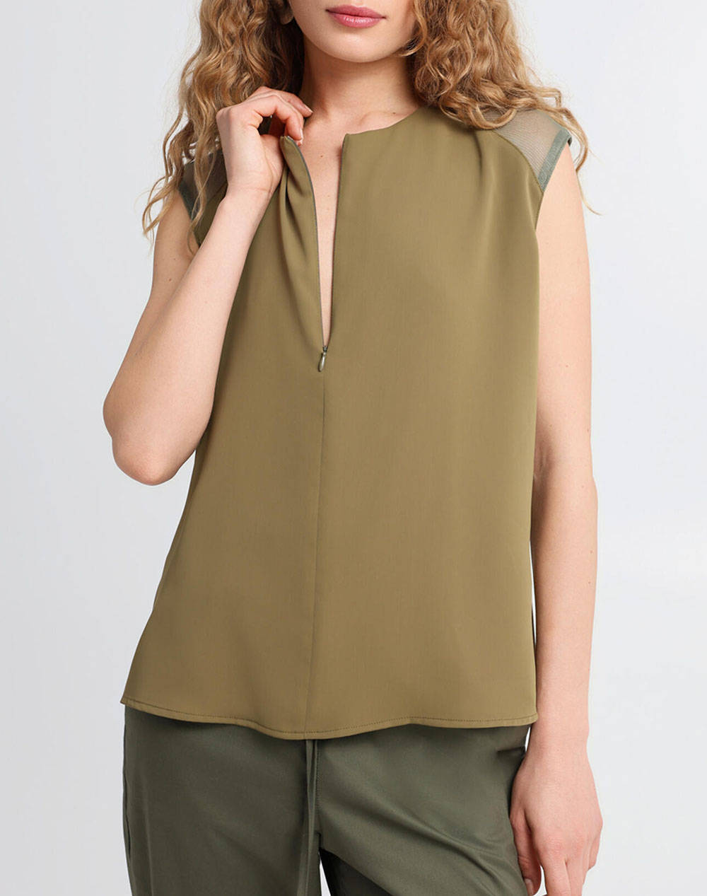 Bill Cost Greek Tailored Shirt Women Clothes Tops Tops/Bodies Olive Synthetic 10 031013 0 Λαδι Female Tops/Bodies