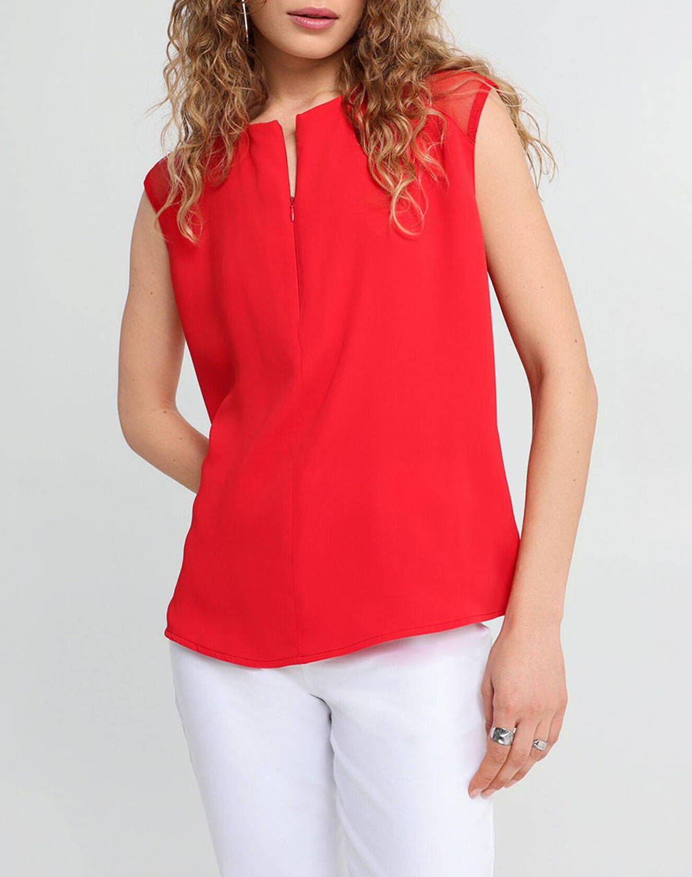 Bill Cost Greek Tailored Shirt Women Clothes Tops Tops/Bodies Red Synthetic 10 031013 0 Κοκκινο Female Tops/Bodies