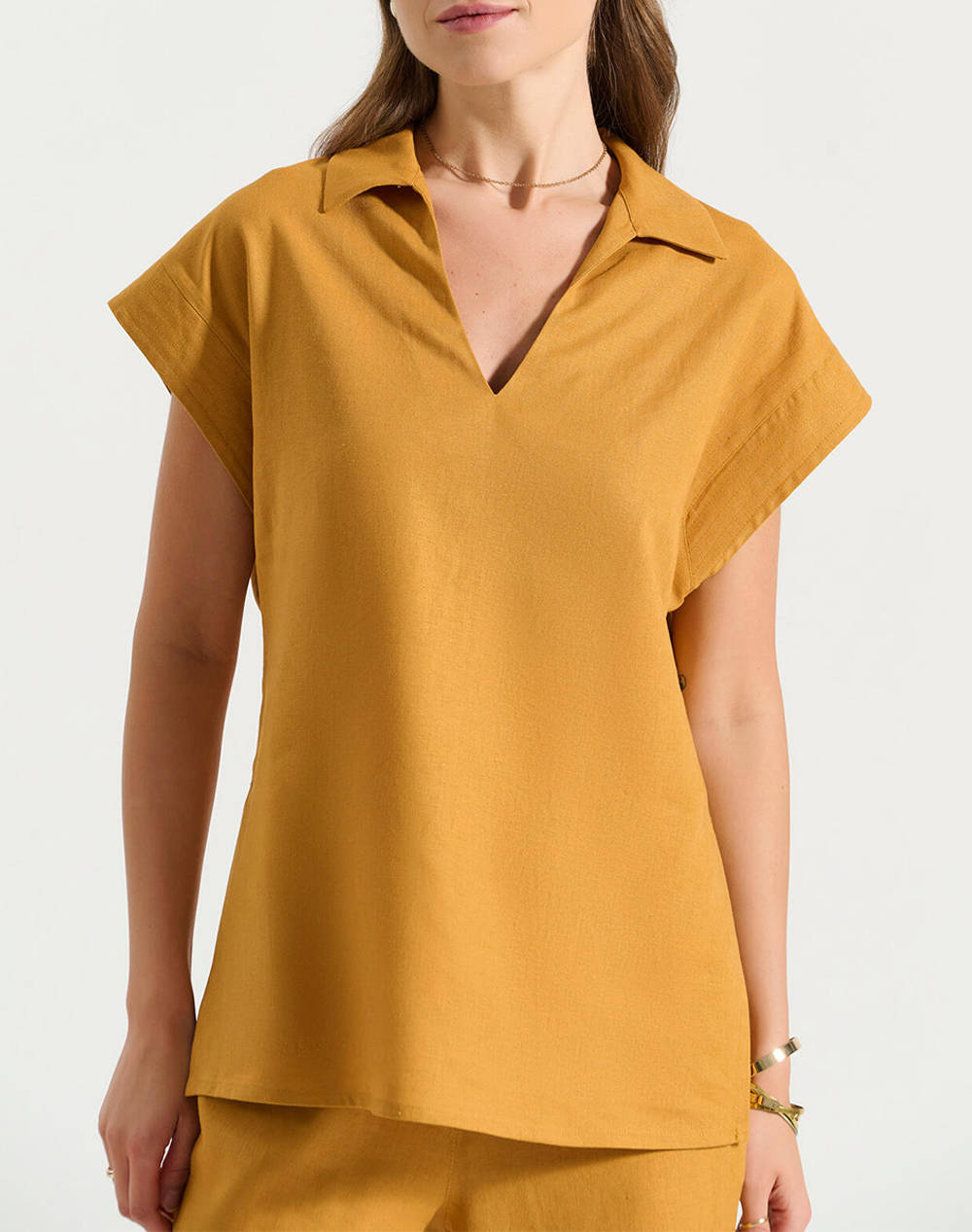 Bill Cost Shirt Women Clothes Tops Tops/Bodies Yellow Linen,Synthetic 10 280538 0 Ωχρα Female Tops/Bodies