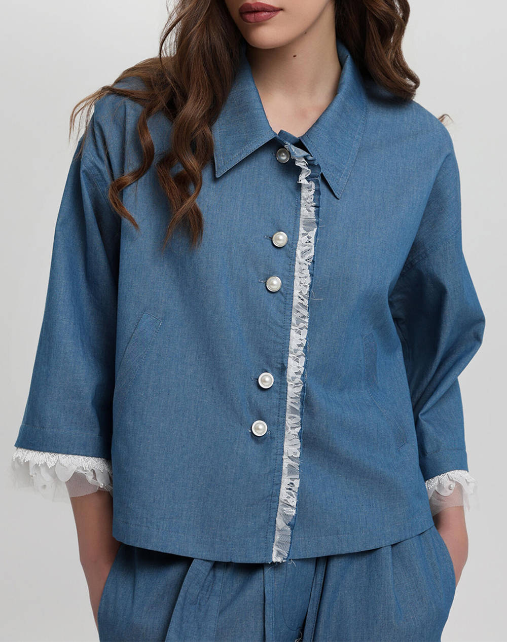Bill Cost Greek Style Jacket 100% Cotton Women Clothes Tops Tops/Bodies Blue Cotton 10 200161 0 Μπλε Female Tops/Bodies Blue
