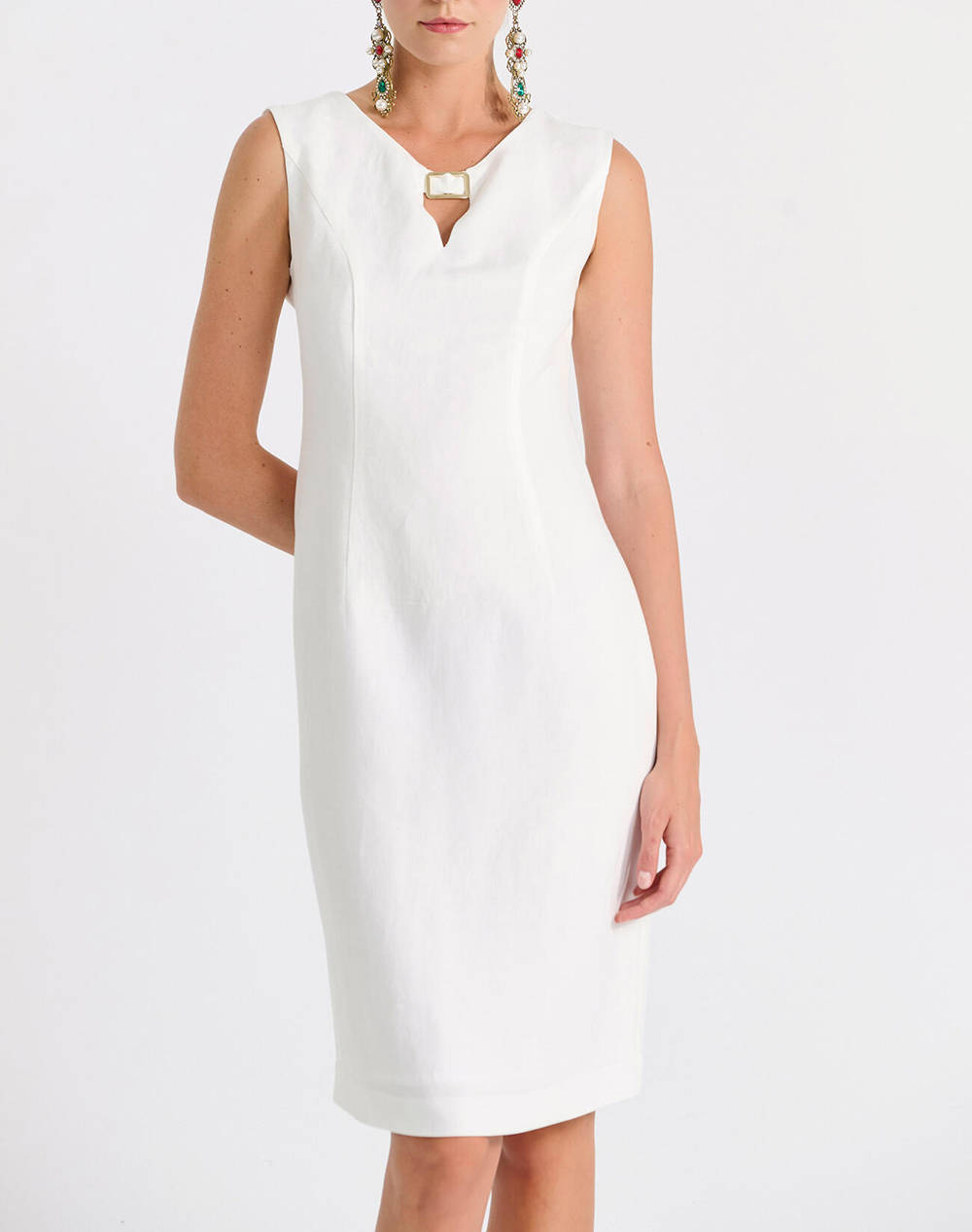 Bill Cost Dress Women Clothes Dresses White Viscose,Linen 10 280537 0 Λευκο Female Dresses