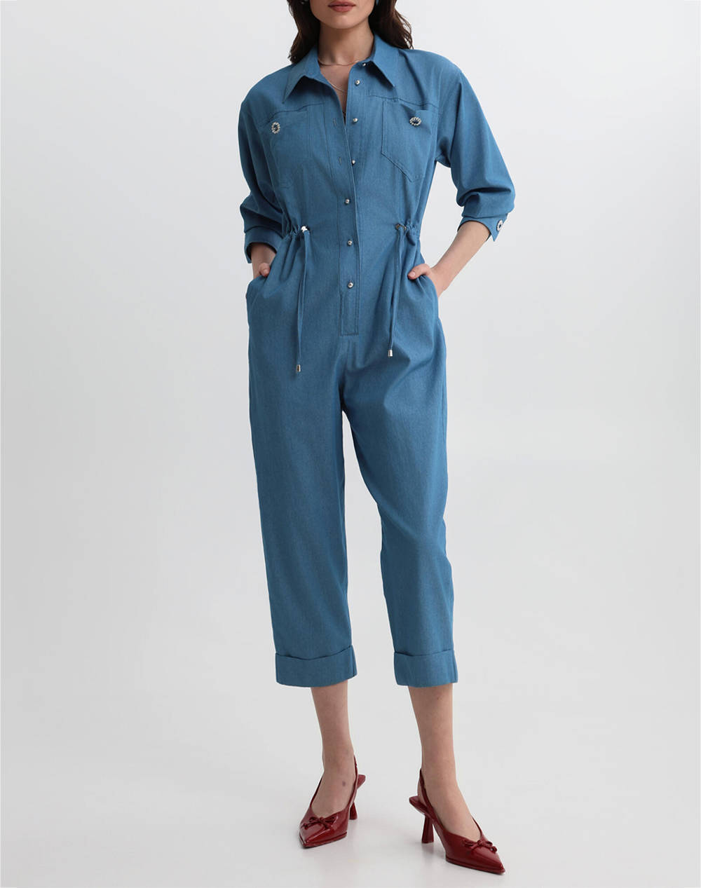 Bill Cost Jumpsuit Women Clothes Bodysuits Denimblue Cotton 10 200163 0 Μπλε Female Bodysuits Blue